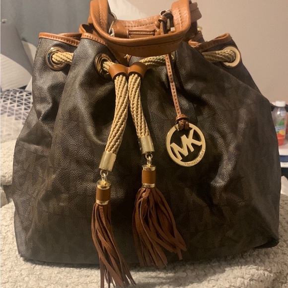 Excellent Condition Vintage MICHAEL KORS Original Logo Plus Print Large Bucket - Picture 1 of 3